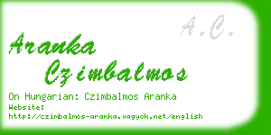 aranka czimbalmos business card